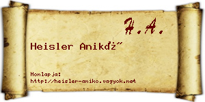 Heisler Anikó névjegykártya